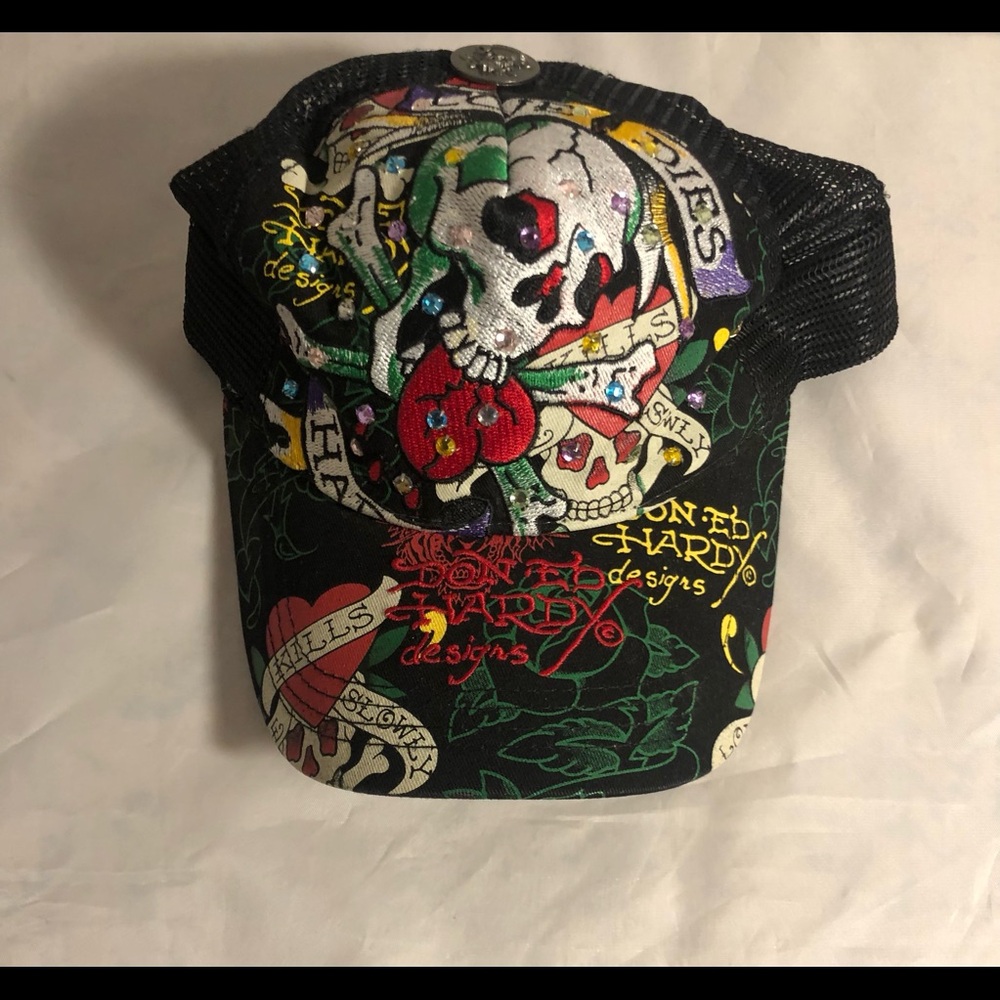 Christian Audigier Don Ed Hardy Cap Snap Back trucker hat.